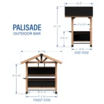 Backyard Discovery 9X6 Palisade Cedar & Steel Outdoor Bar - Image 2