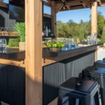 Backyard Discovery 9X6 Palisade Cedar & Steel Outdoor Bar - Image 5