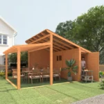 AECOJOY 20′ × 12.5′ Outdoor Wooden Gazebo with Storage Room - Image 2