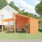 AECOJOY 20′ × 12.5′ Outdoor Wooden Gazebo with Storage Room - Image 4