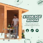 AECOJOY 20′ × 12.5′ Outdoor Wooden Gazebo with Storage Room - Image 5