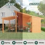 AECOJOY 20′ × 12.5′ Outdoor Wooden Gazebo with Storage Room - Image 7