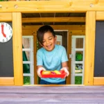 KidKraft Adventure Bend Two-Story Wood Swing Set with Clubhouse, Triple Slide, and Acrobar - Image 17