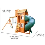 KidKraft Ridgemoor Perch Wood Swing Set with Playhouse, Rock Wall, and Tunnel Slide - Image 16