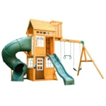 KidKraft Ridgemoor Perch Wood Swing Set with Playhouse, Rock Wall, and Tunnel Slide - Image 17