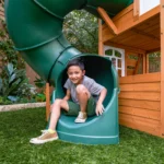 KidKraft Ridgemoor Perch Wood Swing Set with Playhouse, Rock Wall, and Tunnel Slide - Image 10