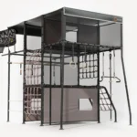 Vuly Quest 2.1 Treehouse Monkey Bar Playset with Multi-Level Rope Net and Hideout Spaces