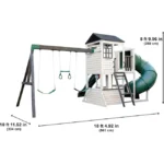 Wrangler Way Wooden Swing Set / Playset with Playhouse, 2 Slides and 3 Swings - Image 7