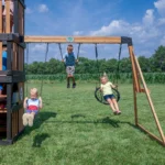 Backyard Discovery Mystic Tower Multi-Level Cedar Swing Set with Hidden Climbing Tower - Image 12