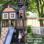 Backyard Discovery Mystic Tower Multi-Level Cedar Swing Set with Hidden Climbing Tower - Image 3