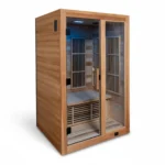 Rylan 2-Person Cedar Wood Indoor Infrared Sauna with Red Light Therapy and Chromotherapy