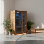 Rylan 2-Person Cedar Wood Indoor Infrared Sauna with Red Light Therapy and Chromotherapy - Image 3