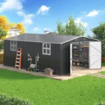 12 ft. W x 18 ft. D Large Outdoor Metal Shed, All-Steel Construction with Windows and Lockable Doors - Image 2