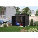 Suncast Modernist 7 ft. x 7 ft. Resin Vertical Pent Storage Shed with Floor Kit - Image 6
