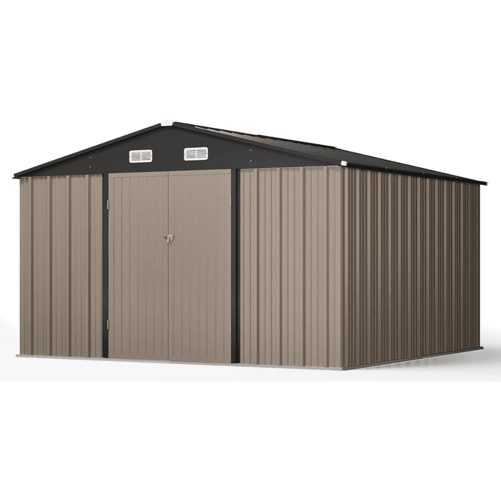 welt-product-224-image-1.png VEIKOUS 10 ft. W x 10 ft. D Outdoor Metal Storage Shed in Gray (100 sq. ft.) - Image 1