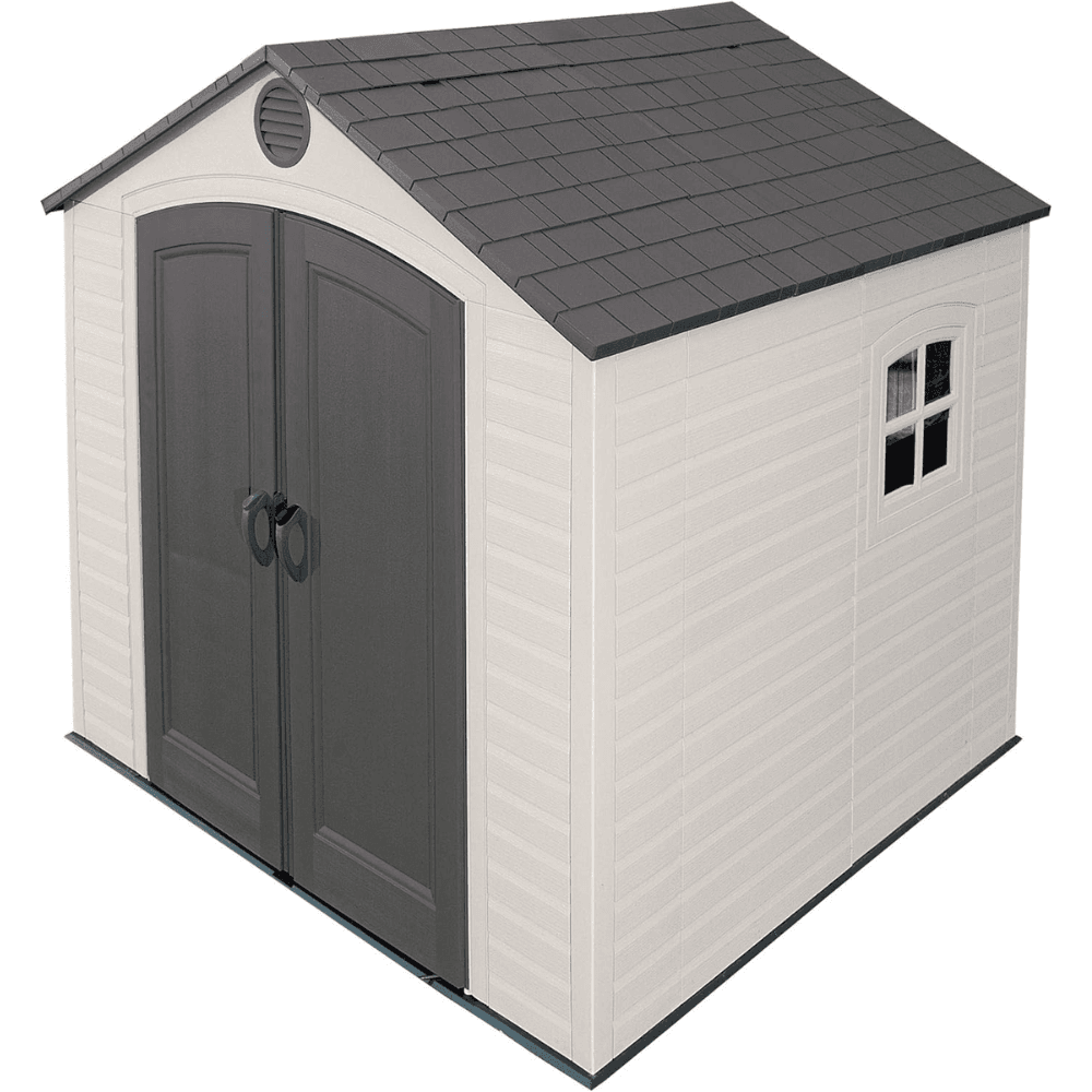 welt-product-253-image-1.png Lifetime 8’ x 7.5’ Outdoor Storage Shed, Light Brown - Image 1