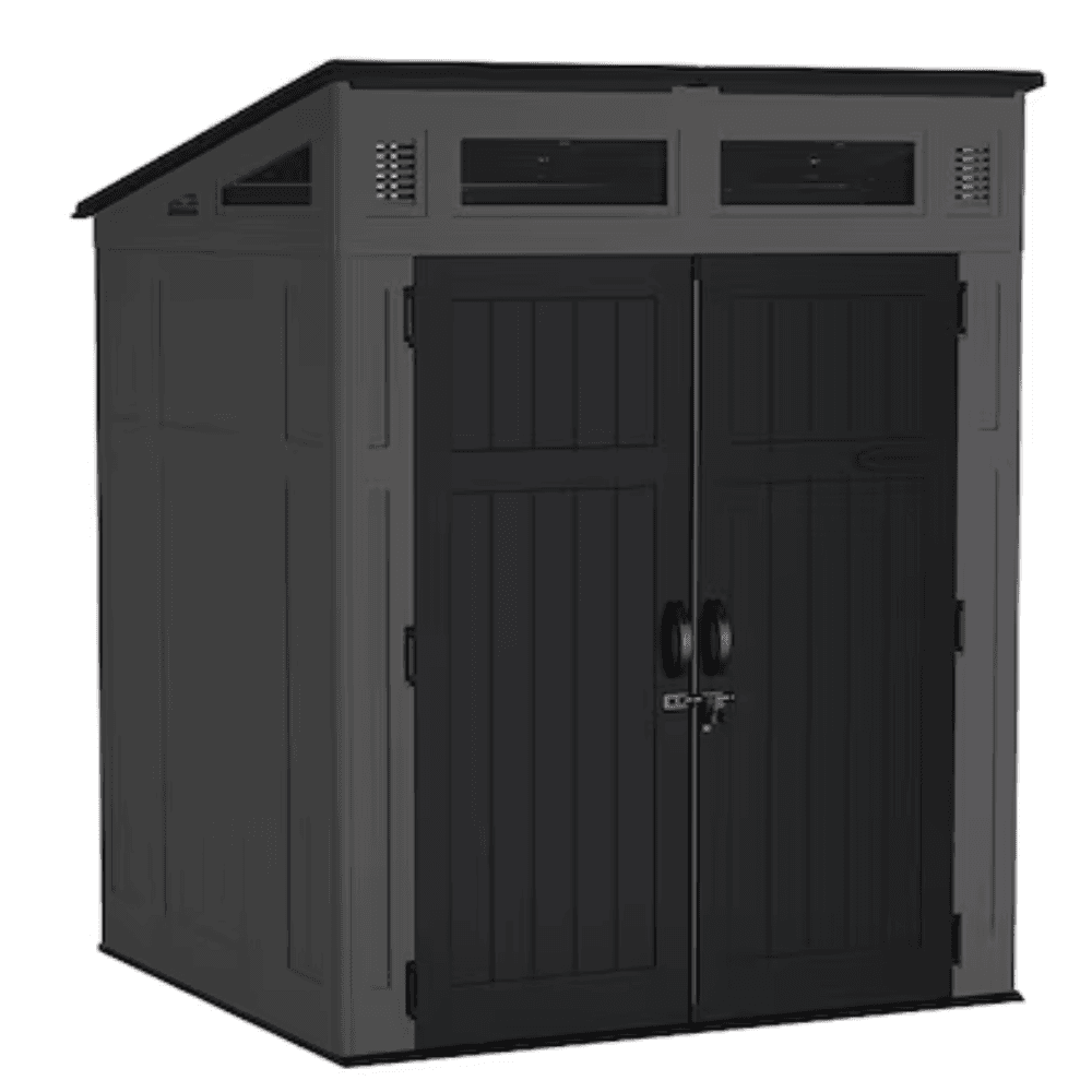 welt-product-267-image-1.png Suncast 6-Feet x 4-Feet Modernist Lean-to Resin Storage Shed (Floor Included) in Gray | BMS6583T - Image 1