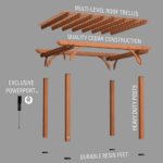 Backyard Discovery 12′ x 10′ Cedar Pergola - Image 6
