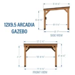 Backyard Discovery 12′ x 9.5′ Arcadia Gazebo - Image 4