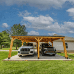 Backyard Discovery Kingsport 20′ x 20′ Cedar Wood Carport with Steel Roof - Image 13