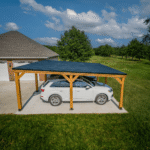 Backyard Discovery Kingsport 20′ x 20′ Cedar Wood Carport with Steel Roof - Image 3