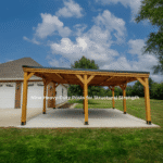 Backyard Discovery Kingsport 20′ x 20′ Cedar Wood Carport with Steel Roof - Image 9