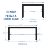 Backyard Discovery Trenton 4.9m x 3.7m Modern Steel Pergola - Image 13