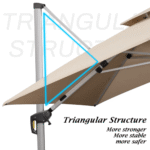 PURPLE LEAF Double Top Deluxe Solar Powered LED Square Patio Umbrella - Image 10