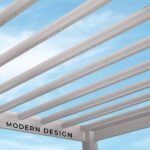 14×10 Windham Modern Steel Pergola With Sail Shade Soft Canopy - Image 14
