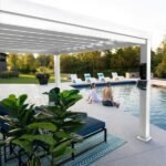 14×10 Windham Modern Steel Pergola With Sail Shade Soft Canopy - Image 8