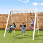 Sports power Vinyl-Covered Wood Swing Set – Classic & Durable for Outdoor Fun - Image 2