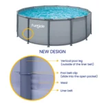 Funsicle Oasis Above Ground Metal Frame Swimming Pool Set – with FB1200S AutoSkimmer Pump, Ladder, Cover, Cloth & Deluxe Maint. Kit, 14′ x 48″, Round, Gray - Image 2