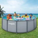 Funsicle Oasis Above Ground Metal Frame Swimming Pool Set – with FB1200S AutoSkimmer Pump, Ladder, Cover, Cloth & Deluxe Maint. Kit, 14′ x 48″, Round, Gray - Image 9