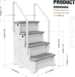 BETISEF Pool Ladder Above Ground, Heavy Duty 4Step Pool Ladder with Dual Handrails and Nonslip Steps, 500 LBS Load Capacity, for 46-58 Inch - Image 2