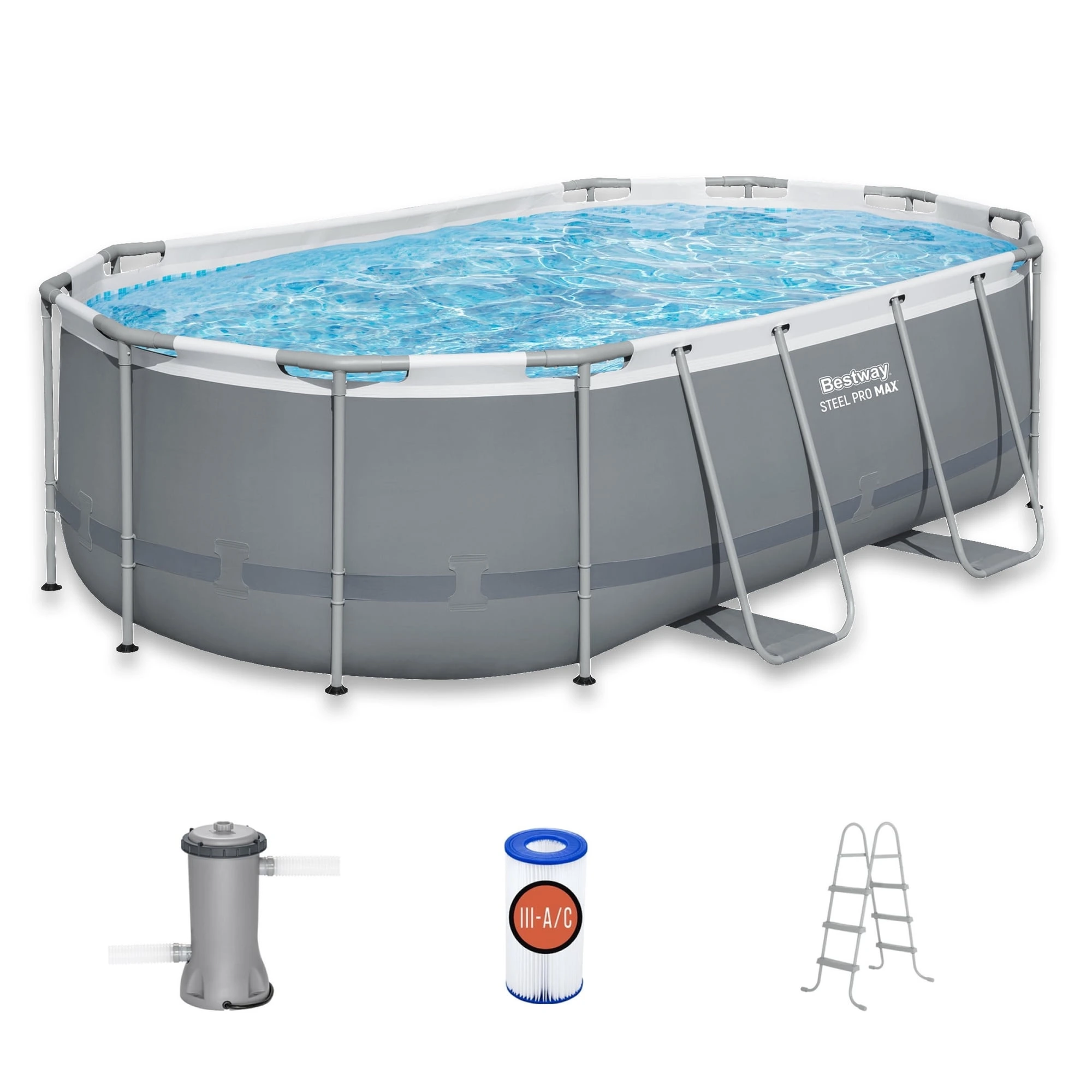 weltbike-product-27-image-1.webp Bestway Steel Pro MAX 14 ft x 8 ft 2 in x 39.5 In, Oval Above Ground Pool Set, Outdoor Frame Swimming Pool - Image 1
