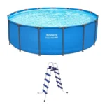 Bestway Steel Pro MAX 15′ x 48″ Round Above Ground Swimming Pool & Pool Ladder