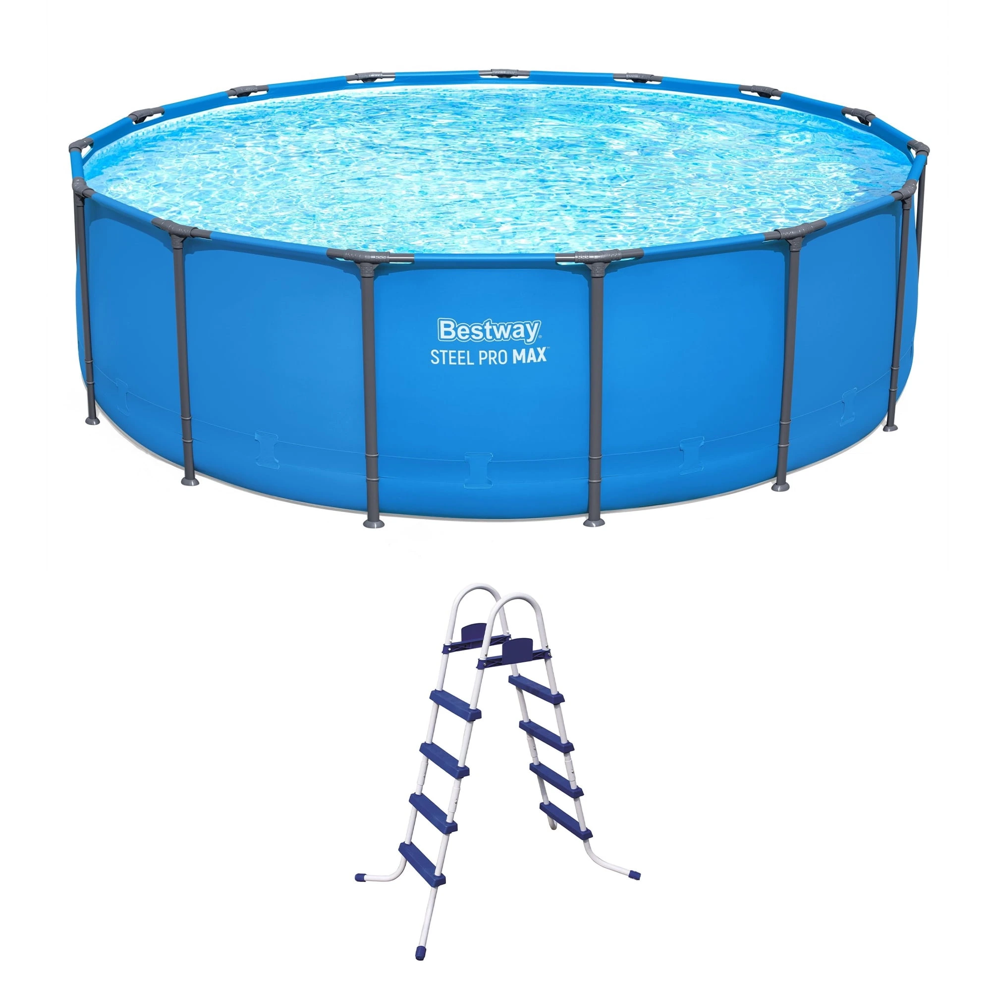 weltbike-product-30-image-1.webp Bestway Steel Pro MAX 15′ x 48″ Round Above Ground Swimming Pool & Pool Ladder - Image 1