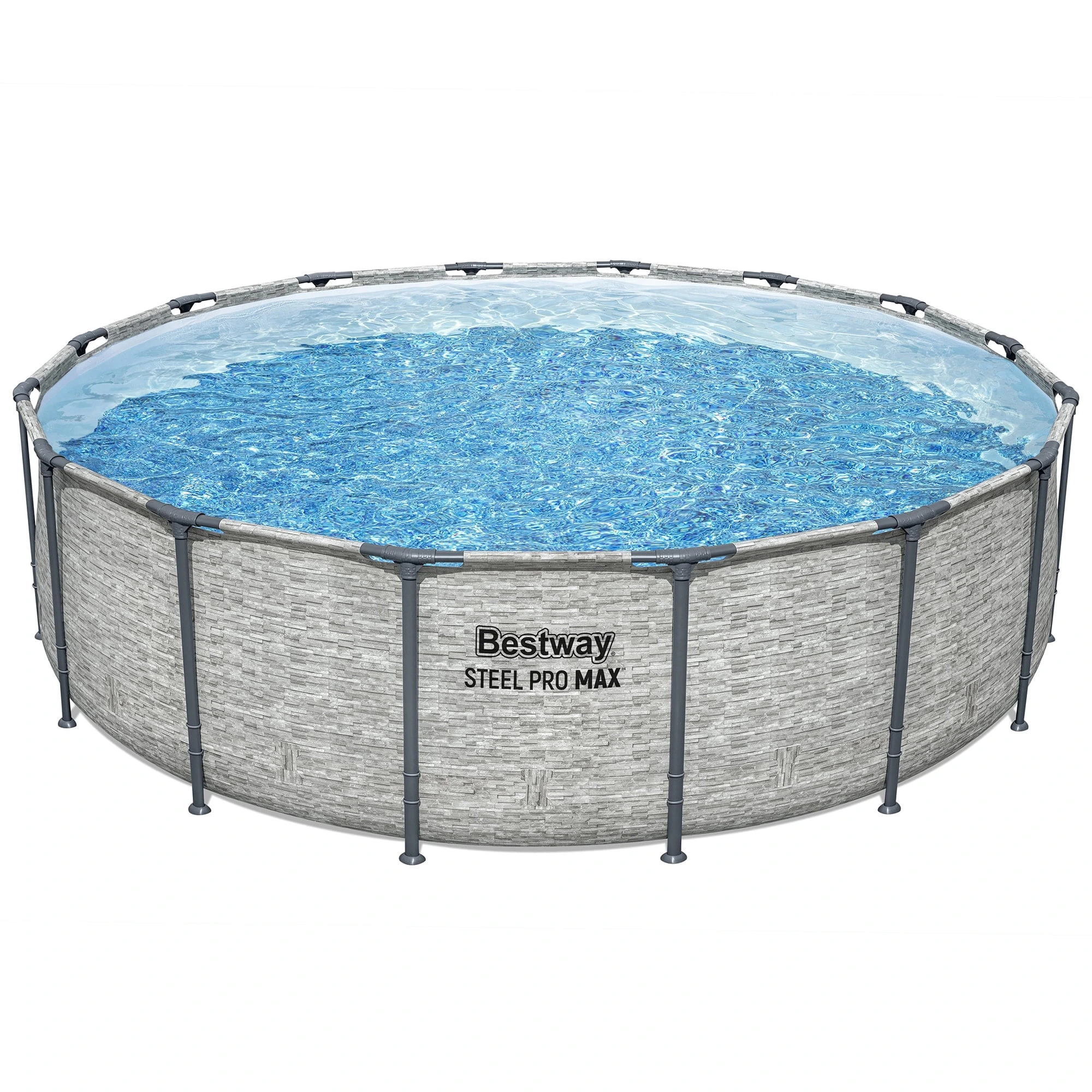 weltbike-product-32-image-1.webp Bestway: Steel Pro MAX – 16′ x 48″, Grey -Round Above Ground Swimming Pool Set, ClickConnect Frame, Tritech, Filter Pump-Ladder-Cover, 5145 Gal Water - Image 1