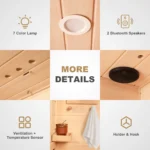 HomeMiYN Far Infrared Wood Sauna Box ,traditional Sauna Room Indoor Home Spa Low-emf Dry Saunas Single Person Spa Canada Hemlock,nature - Image 8