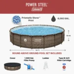 Coleman Power Steel 18 ft. x 48 in. Round Metal Frame Above Ground Pool Set - Image 2