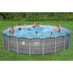 Coleman Power Steel 22’x52” Metal Frame Above Ground Pool w/ Pump, Ladder, & Cover, Gray - Image 12