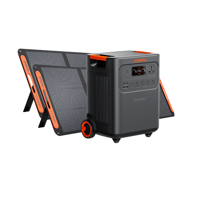 Jackery HomePower 3600 Plus Portable Power Station with 2x 200W Solar Panels, 3600W AC Output, 3584Wh LFP Solar Generator, Expandable up to 21kWh, Essential Home Backup for Home Use, Emergencies, RV