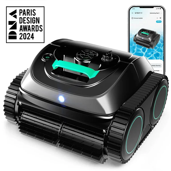 WYBOT C1 Cordless Robotic Pool Cleaner with Triple Motor, Wall Climbing, and Self-Parking
